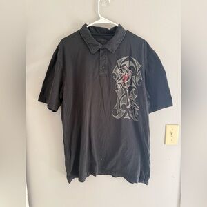 Crazy Shirts Artwork Graphic Design Short Sleeve Polo Shirt Men’s SZ XXL Grunge